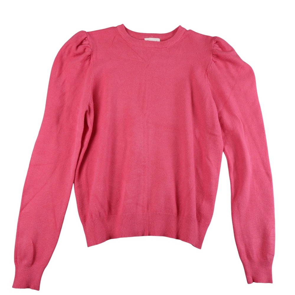 &Merci Women's Pink‎ Puff Sleeve Crew Neck Sweater Size M